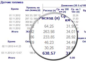 Отчет по топливу Пример отчета по топливу